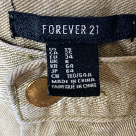 Forever 21 | Green Gold Studded Distressed Shorts - Picture 5 of 10